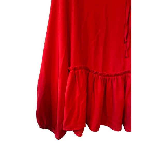 LOFT Red Ruffle Blouse - Picture 4 of 9